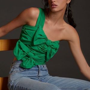 Maeve Bow Tie One-Shoulder Top